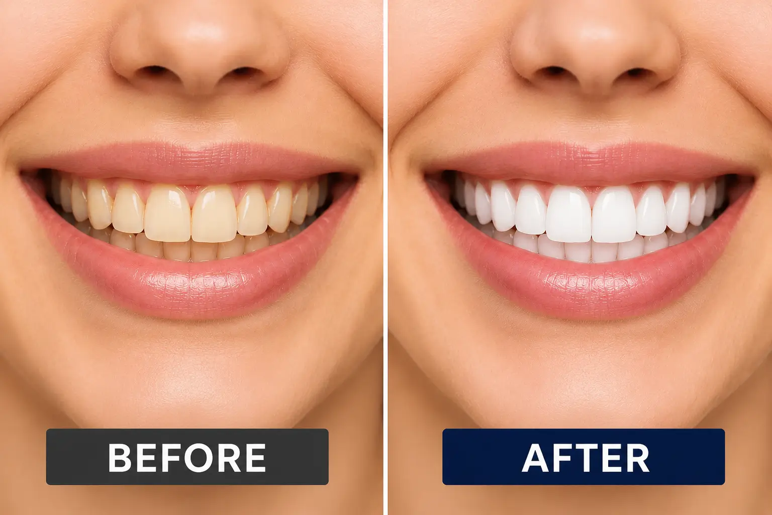Teeth whitening before and after results at Fairfield Dentistry & Implants in Fairfield CA
